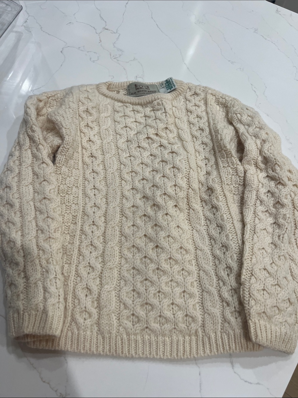 Kids Aran Sweater Market Cable Knit Sweater - cream size 6/7